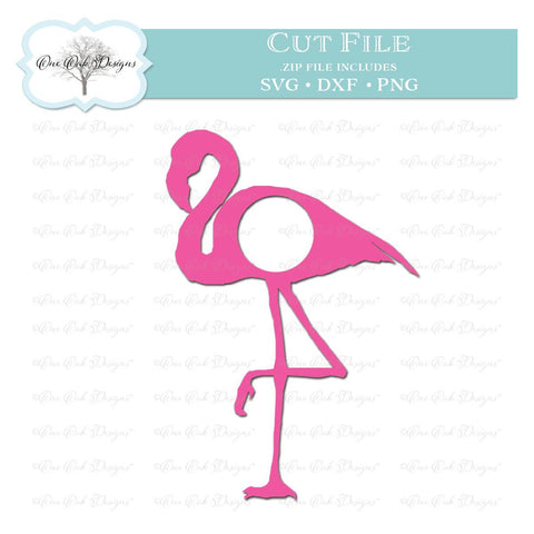 Flamingo Monogram Frame SVG Cut File SVG One Oak Designs 