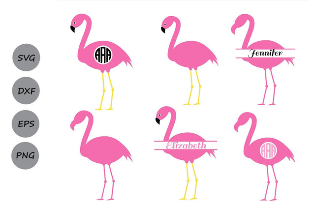 Flamingo Monogram| Pink Flamingo SVG Cut Files SVG CosmosFineArt 