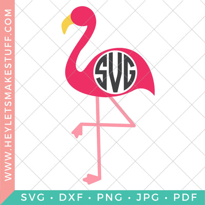 Flamingo Monogram SVG Hey Let's Make Stuff 