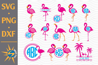Flamingo Monogram SVG, PNG, DXF Digital Files Include SVG SVGStoreShop 
