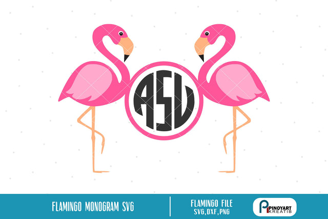 Flamingo Monogram Svg SVG Pinoyart Kreatib 