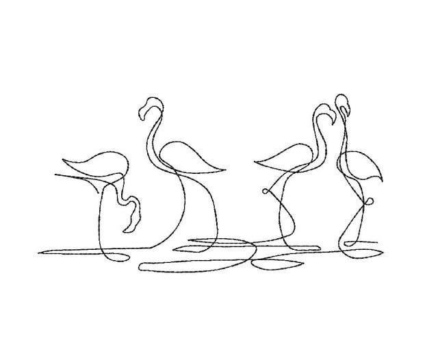 Flamingo One Line Minimalist Machine Embroidery Design Embroidery/Applique DESIGNS Canada Embroidery 