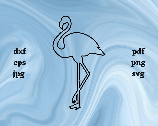 Flamingo Outline SVG Cut File SVG Northern Light SVG 