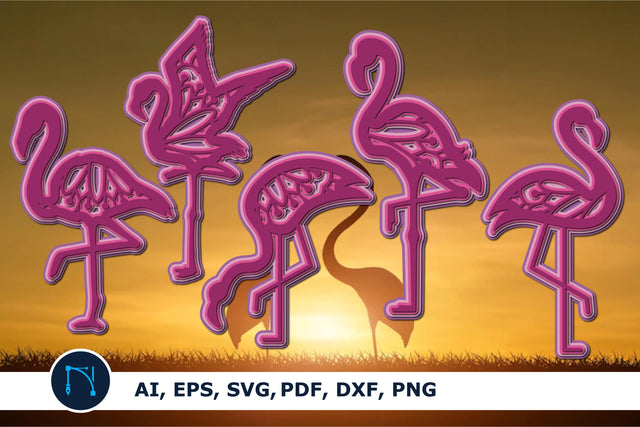 Flamingo paper/laser cut SVG bundle SVG MD JOYNAL ABDIN 