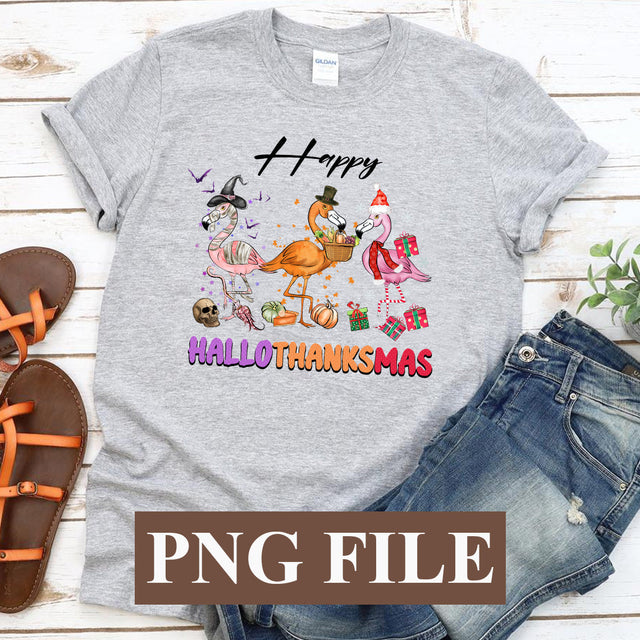 Flamingo Png Flamingo Happy HalloThanksmas Funny Halloween Thanksgiving Png SVG BOO-design 