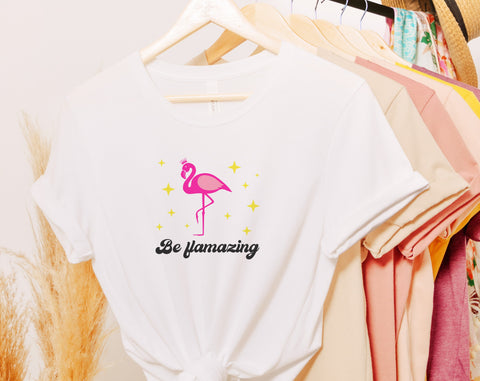 Flamingo Quotes SVG Bundle, 6 Designs, Flamingo Shirt SVG, Be Flamazing SVG, In A Flock Full Of Pigeons Be A Flamingo SVG, I Don't Give A Flock SVG SVG HappyDesignStudio 