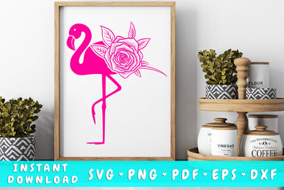 Flamingo Rose SVG SVG HappyDesignStudio 
