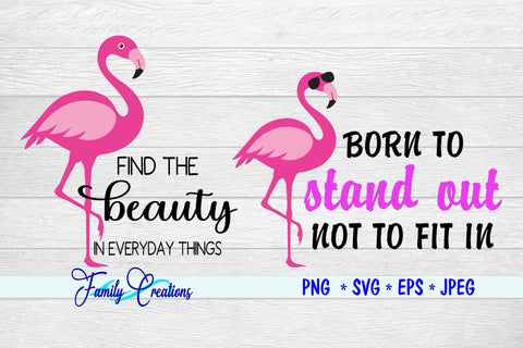 Flamingo Sayings v2 SVG Family Creations 