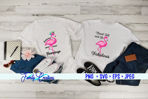 Flamingo Sayings v3 SVG Family Creations 