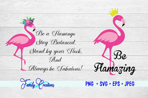Flamingo Sayings v5 SVG Family Creations 