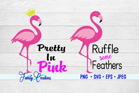 Flamingo Sayings v6 SVG Family Creations 