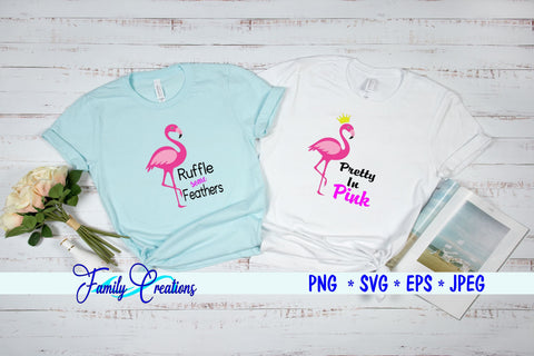 Flamingo Sayings v6 SVG Family Creations 