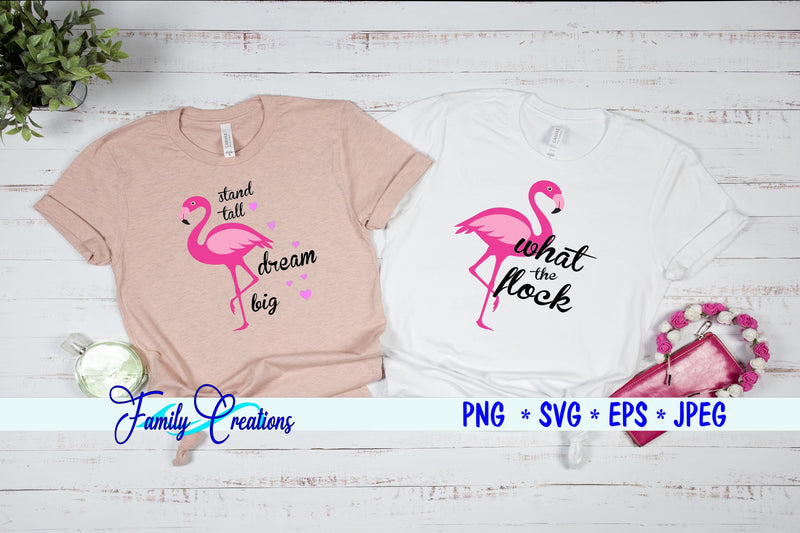 Flamingo Sayings v8 SVG Family Creations 