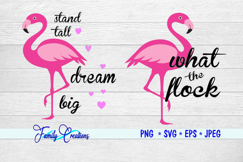 Flamingo Sayings v8 SVG Family Creations 