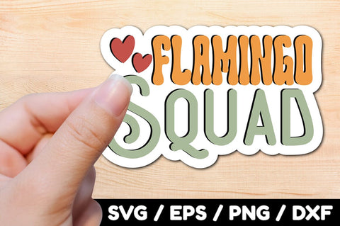Flamingo squad Retro stickers SVG akazaddesign 