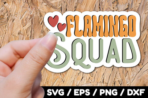 Flamingo squad Retro stickers SVG akazaddesign 