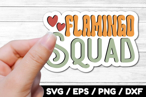 Flamingo squad Retro stickers SVG akazaddesign 