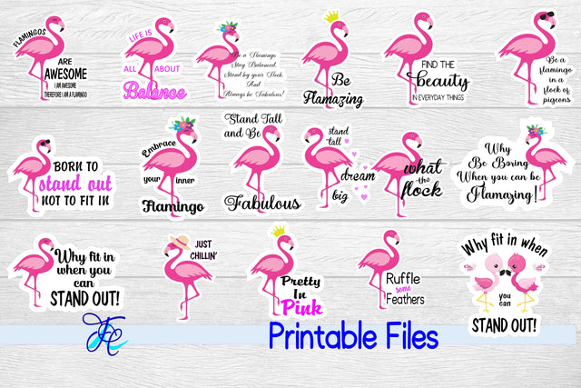 Flamingo Stickers 3D Paper Family Creations 