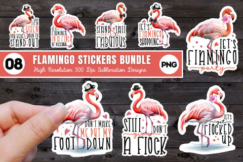 Flamingo Stickers Bundle Sublimation Regulrcrative 