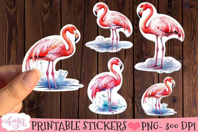 Flamingo Stickers for Cricut Print and Cut SVG Amorclipart 