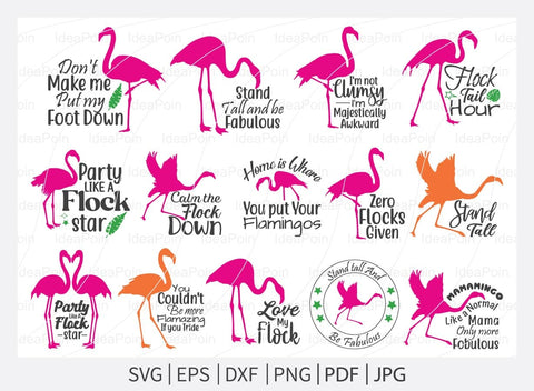Flamingo svg Bundle, Flamingo svg, Pink Flamingo svg, Flamingo Silhouette, black Flamingo svg, Flamingo Vector,Flamingo Clipart png, SVG Dinvect 