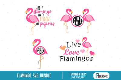 Flamingo Svg Bundle SVG Pinoyart Kreatib