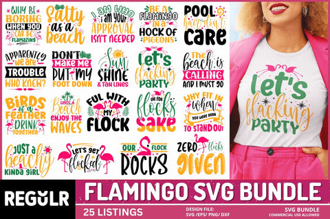 Flamingo SVG Bundle SVG Regulrcrative 