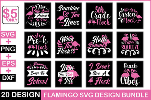 Flamingo SVG Design Bundle SVG Rupkotha 