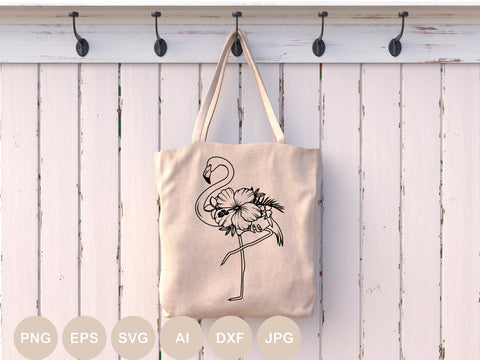 Flamingo Svg file, Animal Svg Designs, Floral Flamingo Cut file, Png Print For Shirt, Flamingo Ornament Svg, Summer, Flowers, Tropical Bird SVG BogeliaVector 