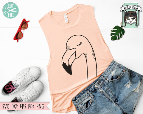 Flamingo SVG File, Flamingo Cut File, Animal Face SVG, Cute Flamingo SVG, Flamingo Face SVG, Animal SVG File, Animal Face SVG, Summer SVG File, Bird SVG SVG Wild Pilot 