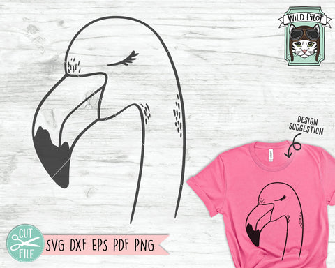 Flamingo SVG File, Flamingo Cut File, Animal Face SVG, Cute Flamingo SVG, Flamingo Face SVG, Animal SVG File, Animal Face SVG, Summer SVG File, Bird SVG SVG Wild Pilot 