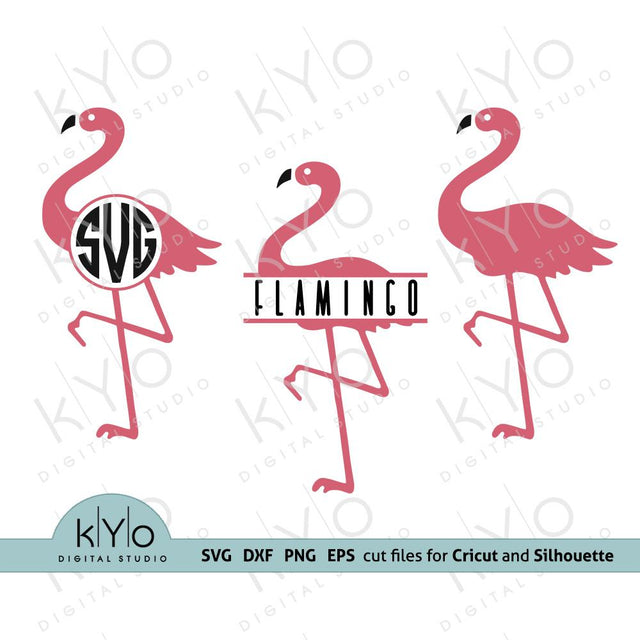 Flamingo svg files, Split Flamingo Monogram svg's SVG kYo Digital Studio 