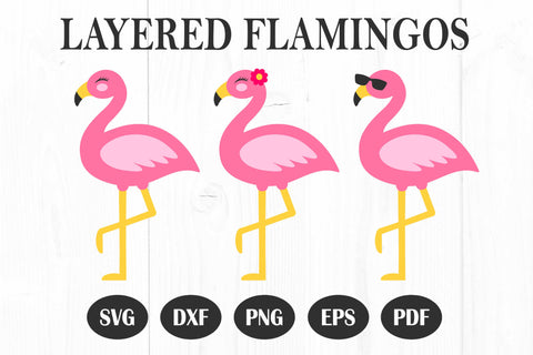 Flamingo Svg, Flamingo Cut File, Layered Flamingo, Tropical Svg, Summer Svg, Vacation Svg SVG Litke Designs 
