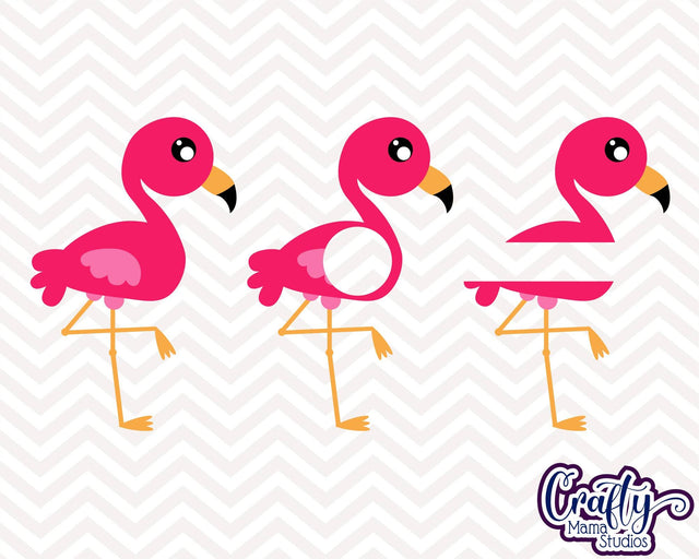 Flamingo SVG - Pink Flamingo - Cute Summer - Monogram Frame SVG Crafty Mama Studios 