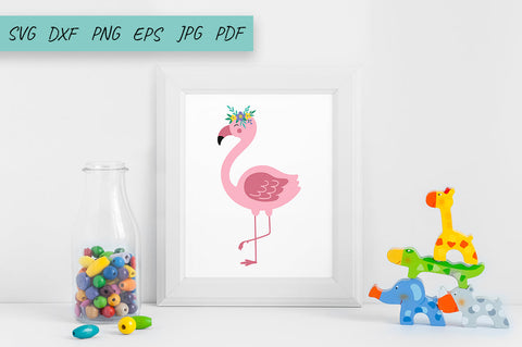 Flamingo SVG , Pink Flamingo, Floral Flamingo SVG Cut File SVG Irina Ostapenko 