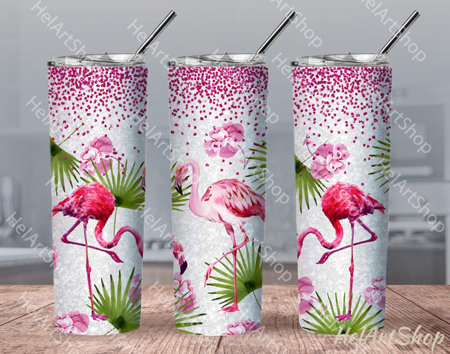Flamingo Tumbler PNG Sublimation, Tropical Tumbler Png Sublimation _HelArtShop_ 