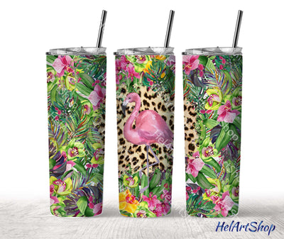 Flamingo Tumbler PNG Sublimation, Tropical Tumbler Png Sublimation _HelArtShop_ 