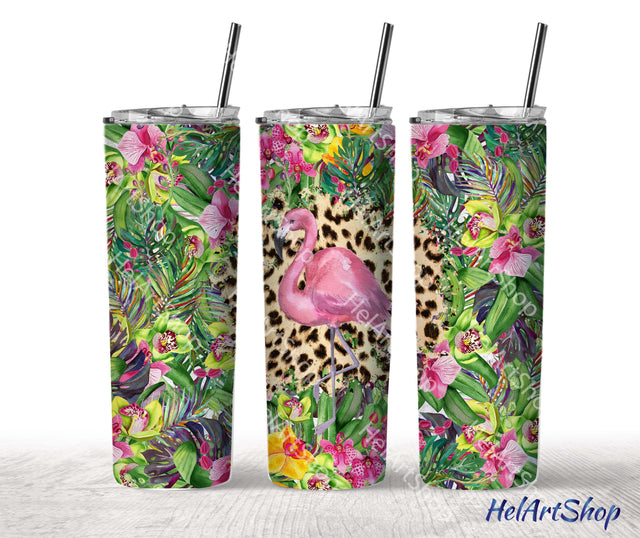 Flamingo Tumbler PNG Sublimation, Tropical Tumbler Png Sublimation _HelArtShop_ 