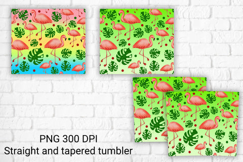 Flamingo tumbler sublimation | Tropical tumbler design Sublimation Svetana Studio 