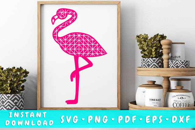 Flamingo With Mosaic Pattern SVG SVG HappyDesignStudio 