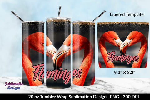 Flamingos 20oz Skinny Tumbler Wrap Sublimation Design Sublimation Sublimatiz Designs 