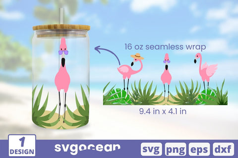Flamingos Can Glass Wrap SVG SVG SvgOcean 
