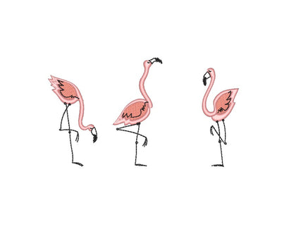 Flamingos machine embroidery design, Summer embroidery design, 4 sizes Embroidery/Applique DESIGNS Nino Nadaraia 
