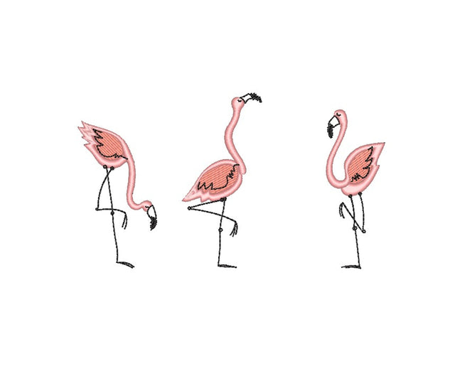 Flamingos machine embroidery design, Summer embroidery design, 4 sizes Embroidery/Applique DESIGNS Nino Nadaraia 