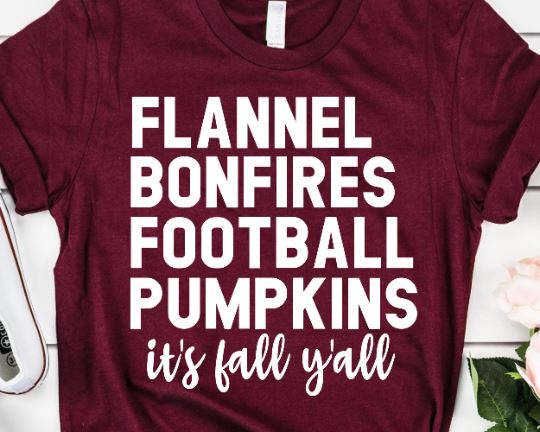 Flannel Bonfires Football Pumpkins It's Fall SVG - Fall Quotes SVG She Shed Craft Store 