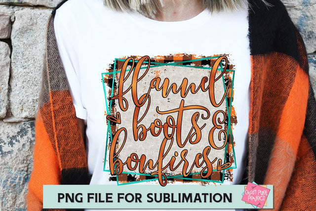 Flannel Boots Bonfires, Fall Sublimation, Autumn Sublimation Design, Fall Sublimation Quote, Hello Fall Sublimation SVG Craft Pixel Perfect 