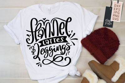Flannel Lattes And Leggings SVG Winter Quotes SVG dapiyupi store 