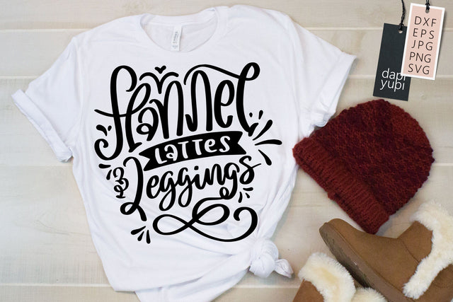 Flannel Lattes And Leggings SVG Winter Quotes SVG dapiyupi store 