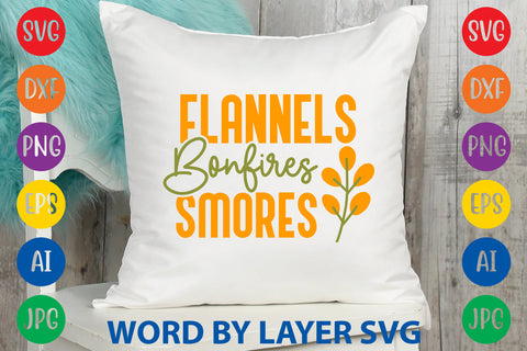 Flannels Bonfires Smores, Fall SVG Design SVG Rafiqul20606 