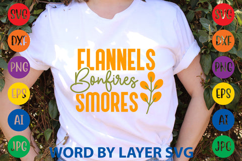 Flannels Bonfires Smores, Fall SVG Design SVG Rafiqul20606 